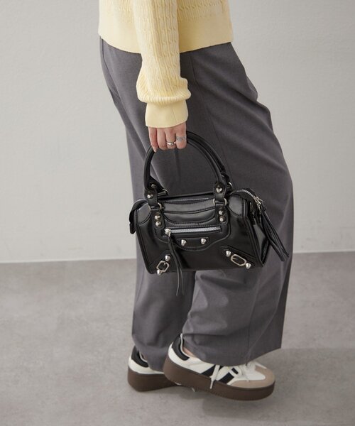 continuer de NICE CLAUP(コンティニューデナイスクラップ)の「スタッズデザインミニ2WAYバッグ(ショルダーバッグ・レディース・アイボリー/ブラック/ブラウン・FREE)」の12枚目の写真