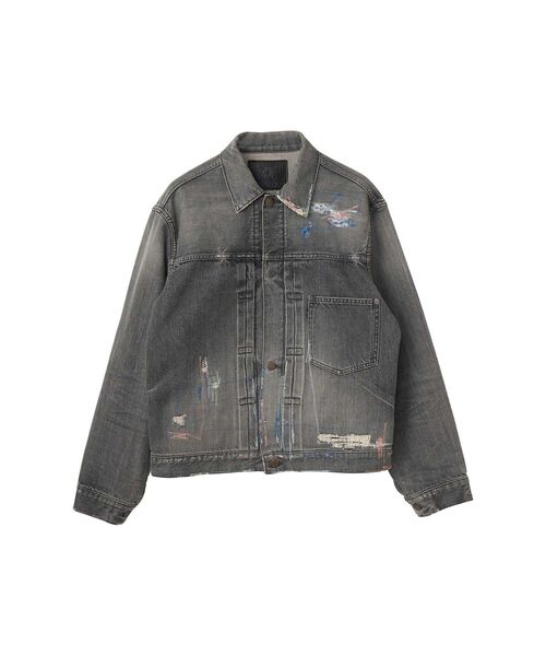 HYSTERIC GLAMOUR(ヒステリックグラマー)の「MSR加工 1ST TYPE WW2デニムジャケット(デニムジャケット・メンズ・ブラック・SMALL/MEDIUM/LARGE/X-LARGE)」の1枚目の写真