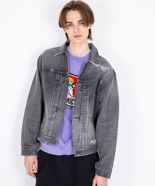 HYSTERIC GLAMOUR（ヒステリックグラマー）の「MSR加工 1ST TYPE WW2デニムジャケット（デニムジャケット・メンズ・ブラック・SMALL/MEDIUM/LARGE/X-LARGE）」の3枚目の写真