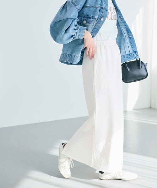 coca（coca）（コカ）の「膨れジャカードスウェットスカート（スカート・レディース・ネイビー/アイボリー・L/M/S）」の5枚目の写真