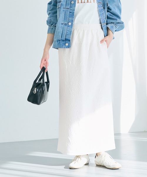 coca（coca）（コカ）の「膨れジャカードスウェットスカート（スカート・レディース・ネイビー/アイボリー・L/M/S）」の7枚目の写真