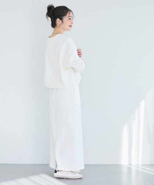 coca（coca）（コカ）の「膨れジャカードスウェットスカート（スカート・レディース・ネイビー/アイボリー・L/M/S）」の8枚目の写真