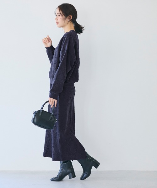 coca（coca）（コカ）の「膨れジャカードスウェットスカート（スカート・レディース・ネイビー/アイボリー・L/M/S）」の12枚目の写真