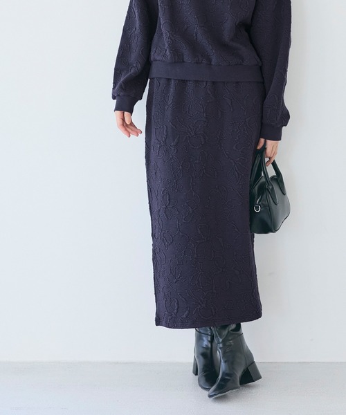coca（coca）（コカ）の「膨れジャカードスウェットスカート（スカート・レディース・ネイビー/アイボリー・L/M/S）」の13枚目の写真