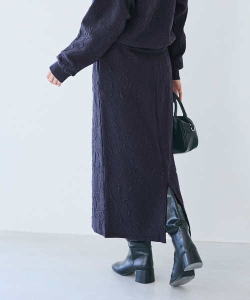 coca（coca）（コカ）の「膨れジャカードスウェットスカート（スカート・レディース・ネイビー/アイボリー・L/M/S）」の15枚目の写真