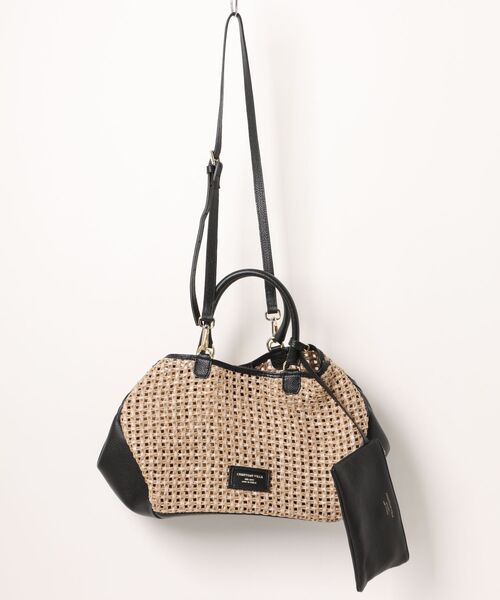 CHRISTIAN VILLA(クリスチャンヴィラ)の「【CHRISTIAN VILLA】ラフィア ブラックレザーウーブンコンビトート(Q66316)(トートバッグ・レディース・ブラック系その他・ALL)」の9枚目の写真