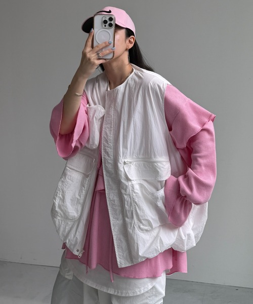 wee9s(ウィークス)の「9pockets buddy egg vest / 9ポケットバディエッグベスト(ベスト・レディース・ブラック/ホワイト・FREE)」の2枚目の写真