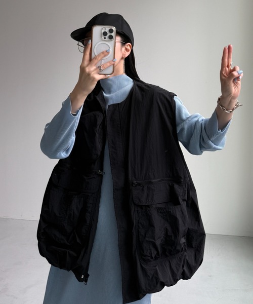 wee9s(ウィークス)の「9pockets buddy egg vest / 9ポケットバディエッグベスト(ベスト・レディース・ブラック/ホワイト・FREE)」の12枚目の写真