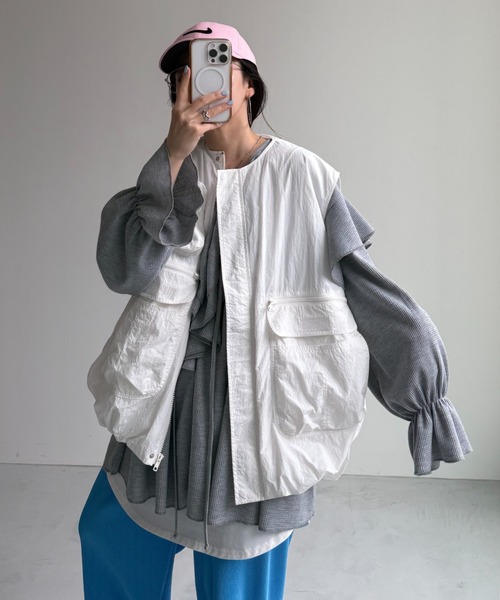 wee9s(ウィークス)の「9pockets buddy egg vest / 9ポケットバディエッグベスト(ベスト・レディース・ブラック/ホワイト・FREE)」の6枚目の写真