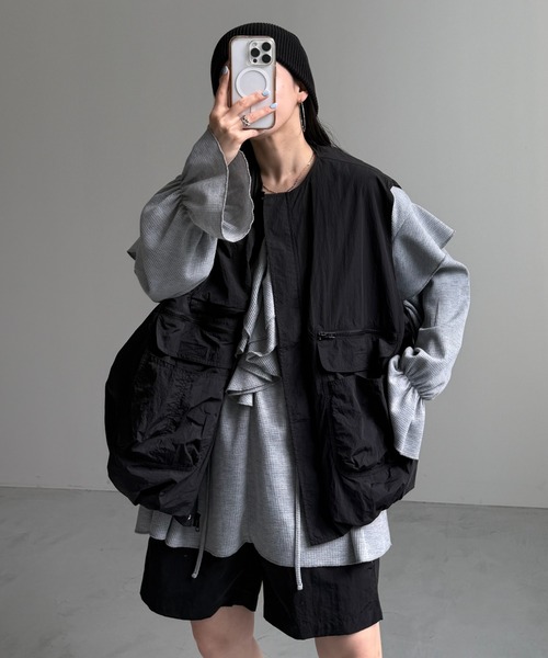 wee9s(ウィークス)の「9pockets buddy egg vest / 9ポケットバディエッグベスト(ベスト・レディース・ブラック/ホワイト・FREE)」の18枚目の写真