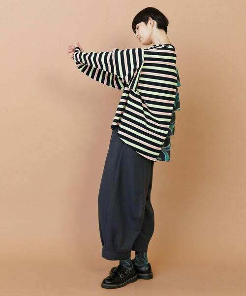 FRAPBOIS(フラボア)の「サーフェスボーダー カットソー(Tシャツ/カットソー・レディース・ブラック/グレイッシュベージュ・1)」の10枚目の写真