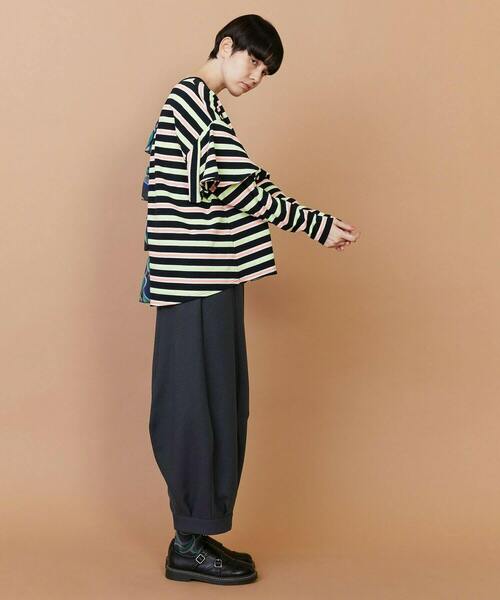 FRAPBOIS(フラボア)の「サーフェスボーダー カットソー(Tシャツ/カットソー・レディース・ブラック/グレイッシュベージュ・1)」の12枚目の写真