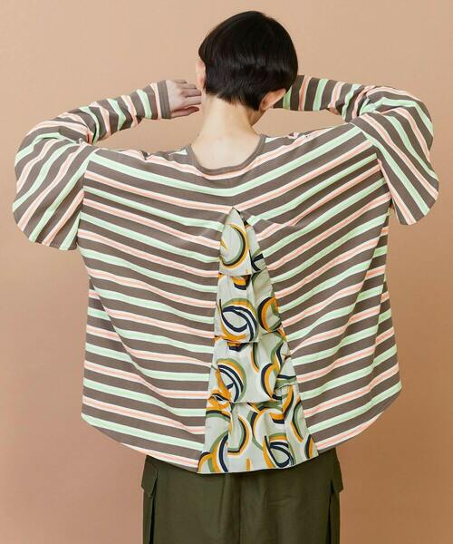 FRAPBOIS(フラボア)の「サーフェスボーダー カットソー(Tシャツ/カットソー・レディース・ブラック/グレイッシュベージュ・1)」の14枚目の写真