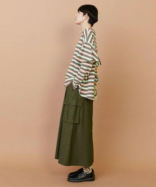 FRAPBOIS(フラボア)の「サーフェスボーダー カットソー(Tシャツ/カットソー・レディース・ブラック/グレイッシュベージュ・1)」の17枚目の写真