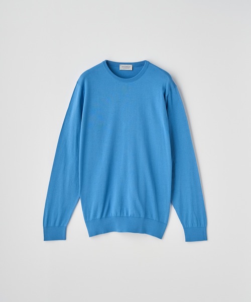 JOHN SMEDLEY(ジョンスメドレー)の「クルーネック長袖コットンニットプルオーバー(ニット/セーター・メンズ・ブルー系その他4・M/L)」の1枚目の写真