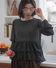水玉」に該当するトップス（ブラック/黒色系）ファッション通販 - ZOZOTOWN
