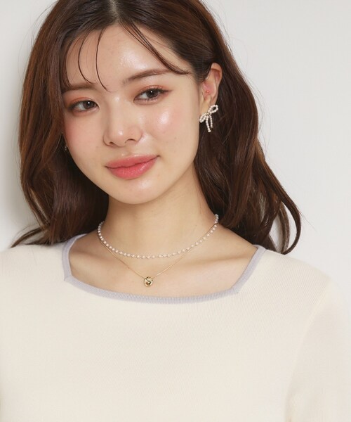 couture brooch(クチュールブローチ)の「レイヤードパール調ネックレス(ネックレス・レディース・ゴールド・00)」の5枚目の写真