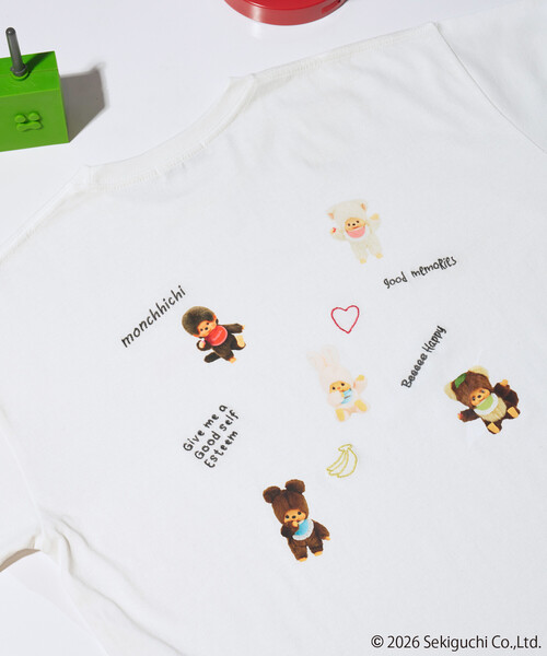 セール】限定展開 モンチッチ 刺繍×プリント 散らばし Tシャツ（T