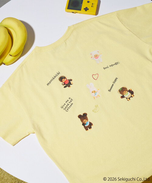 FREAK'S STORE(フリークスストア)の「限定展開 モンチッチ 刺繍×プリント 散らばし Tシャツ(Tシャツ/カットソー・レディース・ブラック/オフホワイト/イエロー・フリ-)」の9枚目の写真