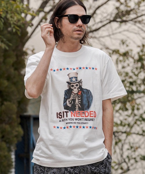 CAMBIO(カンビオ)の「mt10264- プリントT(IS IT NEEDED) Tシャツ(CASD-170)(Tシャツ/カットソー・メンズ・ライトイエロー/ホワイト系その他/スミクロ・XL/L/M/S)」の18枚目の写真