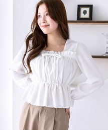clear | 楊柳フロントリボンブラウス[大人 フェミニン ガーリー]≪新作≫(シャツ/ブラウス)