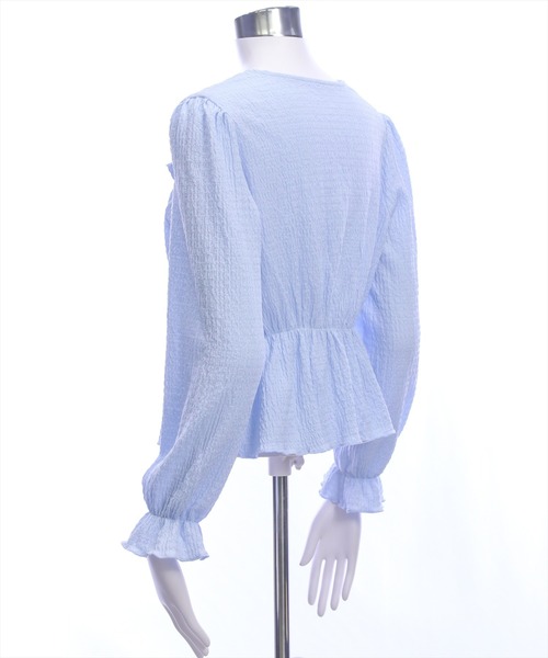 clear（クリア）の「楊柳フロントリボンブラウス[大人 フェミニン ガーリー]≪新作≫（シャツ/ブラウス・レディース・オフホワイト/ブラック/サックスブルー・F）」の15枚目の写真