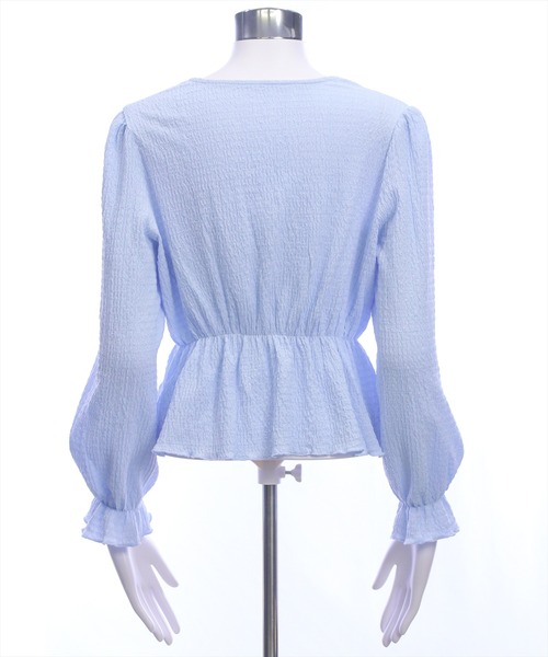 clear（クリア）の「楊柳フロントリボンブラウス[大人 フェミニン ガーリー]≪新作≫（シャツ/ブラウス・レディース・オフホワイト/ブラック/サックスブルー・F）」の16枚目の写真