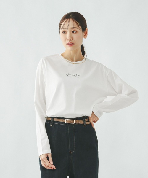 GLOBAL WORK(グローバルワーク)の「リッチクリーンプリントロンT/636710(Tシャツ/カットソー・レディース・ホワイト系その他3/ホワイト系その他2/チャコールグレー/ホワイト・MEDIUM/LARGE/SMALL)」の2枚目の写真