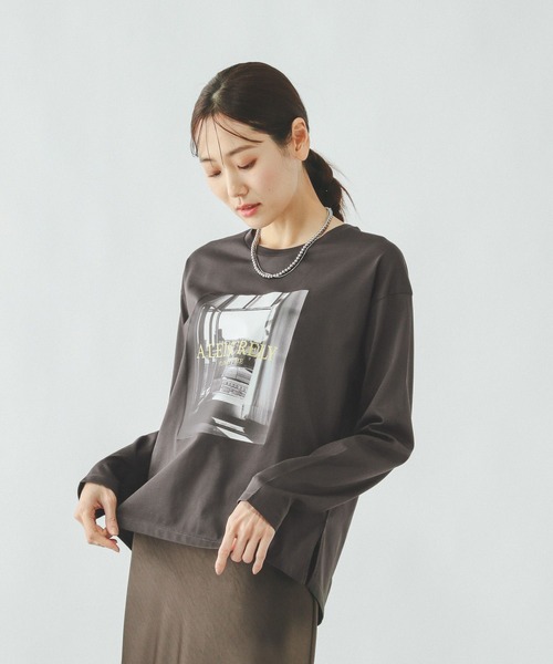 GLOBAL WORK(グローバルワーク)の「リッチクリーンプリントロンT/636710(Tシャツ/カットソー・レディース・ホワイト系その他3/ホワイト系その他2/チャコールグレー/ホワイト・MEDIUM/LARGE/SMALL)」の4枚目の写真