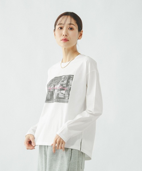 GLOBAL WORK(グローバルワーク)の「リッチクリーンプリントロンT/636710(Tシャツ/カットソー・レディース・ホワイト系その他3/ホワイト系その他2/チャコールグレー/ホワイト・MEDIUM/LARGE/SMALL)」の12枚目の写真