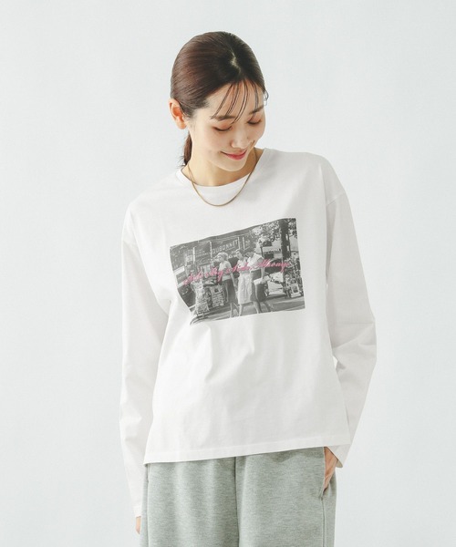 GLOBAL WORK(グローバルワーク)の「リッチクリーンプリントロンT/636710(Tシャツ/カットソー・レディース・ホワイト系その他3/ホワイト系その他2/チャコールグレー/ホワイト・MEDIUM/LARGE/SMALL)」の13枚目の写真
