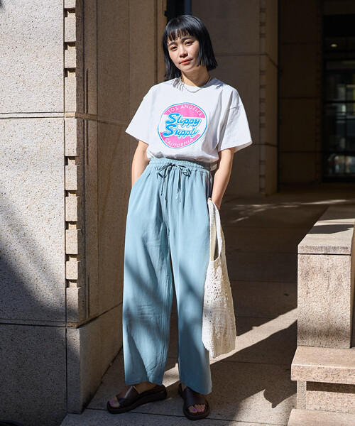 FREAK'S STORE（フリークスストア）の「＜低身長サイズあり＞リネンレーヨン イージーパンツ/コットンイージーパンツ（その他パンツ・レディース・オフホワイト/その他2/その他1/ネイビー/サックスブルー/ブルーグリーン/ブラック/レッド/ブラウン/ブルー・X-SMALL/ﾌﾘ-）」の16枚目の写真