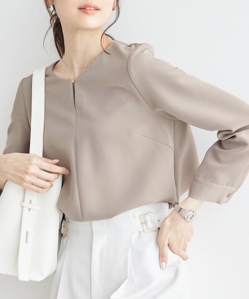 ROPE' PICNIC(ロペピクニック)の「360°ウルトラストレッチ フロントホックブラウス/2WAY(シャツ/ブラウス・レディース・イエロー系その他3/ブラック/ホワイト/ネイビー・40/38)」の4枚目の写真