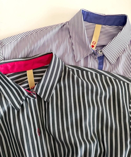 Q（キュー）の「リブドッキングワンピース（ワンピース・レディース・パープル系/ブラック×ホワイト・MEDIUM）」の3枚目の写真