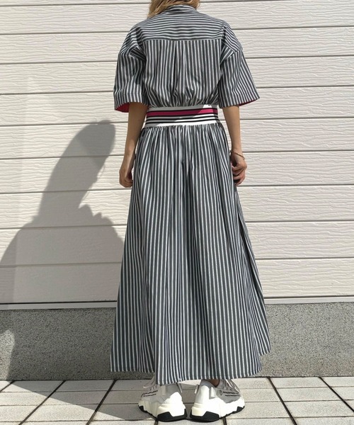 Q（キュー）の「リブドッキングワンピース（ワンピース・レディース・パープル系/ブラック×ホワイト・MEDIUM）」の20枚目の写真