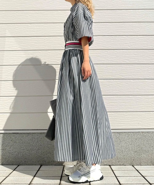 Q（キュー）の「リブドッキングワンピース（ワンピース・レディース・パープル系/ブラック×ホワイト・MEDIUM）」の19枚目の写真