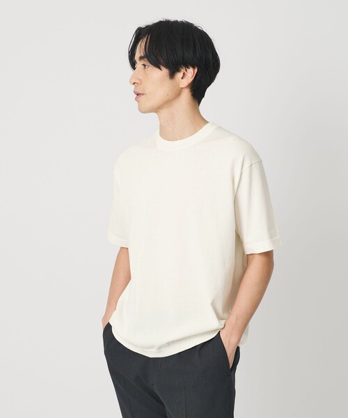 BEAUTY&YOUTH UNITED ARROWS（ビューティーアンドユースユナイテッドアローズ）の「デオドラント ニットTシャツ 抗菌防臭 ウォッシャブル（ニット/セーター・メンズ・ホワイト/ダークブラウン/ブラック・M/S/XL/L）」の7枚目の写真