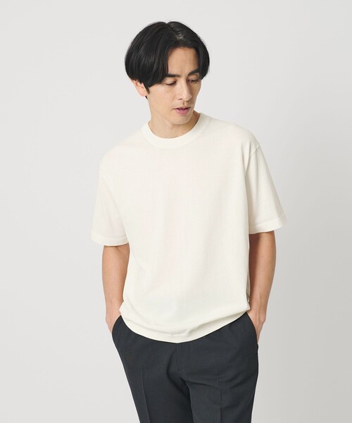 BEAUTY&YOUTH UNITED ARROWS（ビューティーアンドユースユナイテッドアローズ）の「デオドラント ニットTシャツ 抗菌防臭 ウォッシャブル（ニット/セーター・メンズ・ホワイト/ダークブラウン/ブラック・M/S/XL/L）」の8枚目の写真