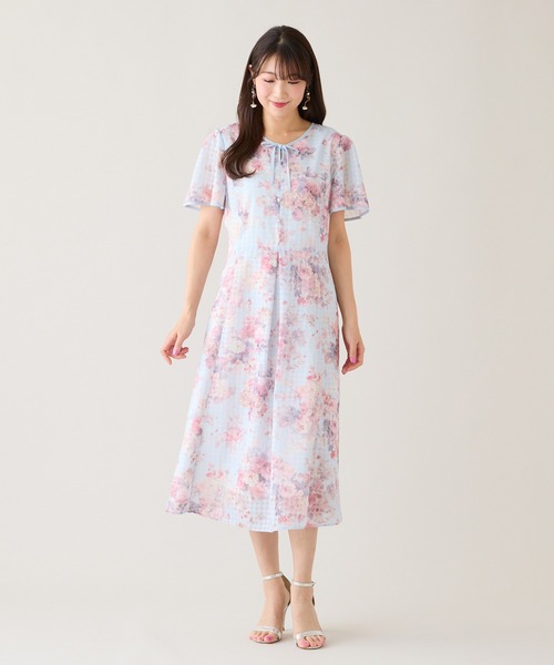 Rose Tiara(ローズティアラ)の「シアーチェックレースアップワンピース(ワンピース・レディース・ブルー/グリーン・38/42/46)」の21枚目の写真