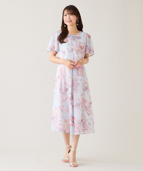 Rose Tiara(ローズティアラ)の「シアーチェックレースアップワンピース(ワンピース・レディース・ブルー/グリーン・38/42/46)」の22枚目の写真