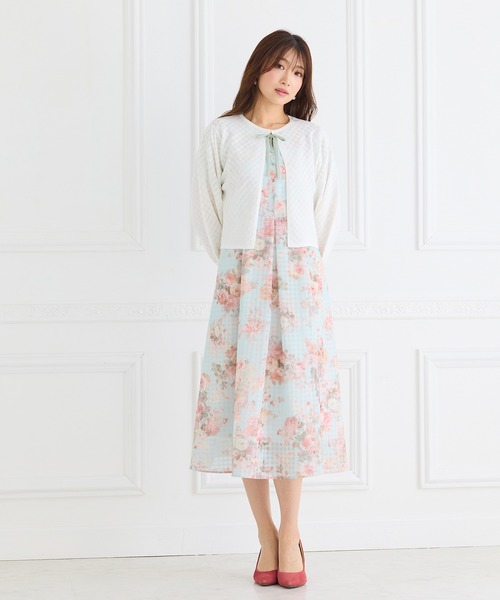 Rose Tiara(ローズティアラ)の「シアーチェックレースアップワンピース(ワンピース・レディース・ブルー/グリーン・38/42/46)」の4枚目の写真