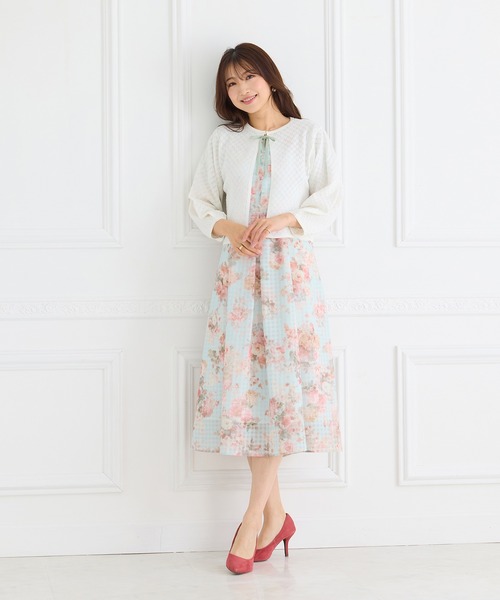 Rose Tiara(ローズティアラ)の「シアーチェックレースアップワンピース(ワンピース・レディース・ブルー/グリーン・38/42/46)」の6枚目の写真