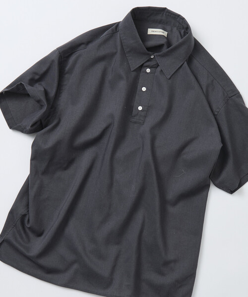 FREAK'S STORE（フリークスストア）の「限定展開 Relax Fit リラックスフィット リネンミックス ポロカラー シャツ（ポロシャツ・メンズ・ベージュ/チャコールグレー/ブラック・SMALL/MEDIUM/LARGE）」の3枚目の写真