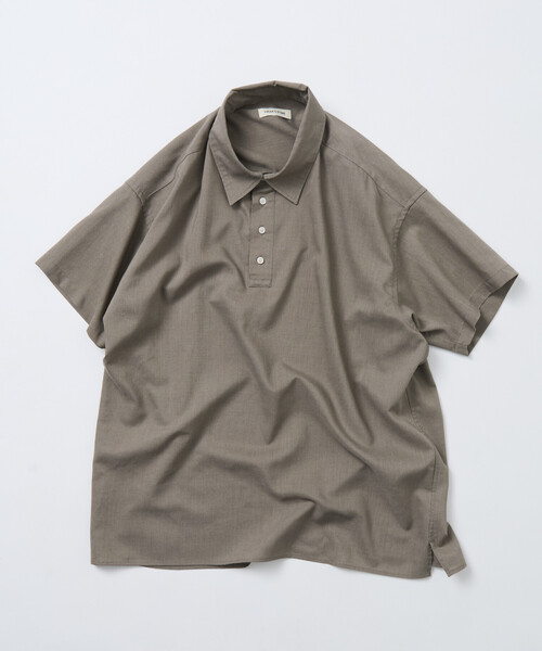 FREAK'S STORE（フリークスストア）の「限定展開 Relax Fit リラックスフィット リネンミックス ポロカラー シャツ（ポロシャツ・メンズ・ベージュ/チャコールグレー/ブラック・SMALL/MEDIUM/LARGE）」の4枚目の写真