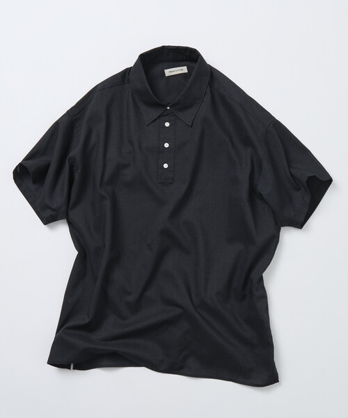 FREAK'S STORE（フリークスストア）の「限定展開 Relax Fit リラックスフィット リネンミックス ポロカラー シャツ（ポロシャツ・メンズ・ベージュ/チャコールグレー/ブラック・SMALL/MEDIUM/LARGE）」の8枚目の写真