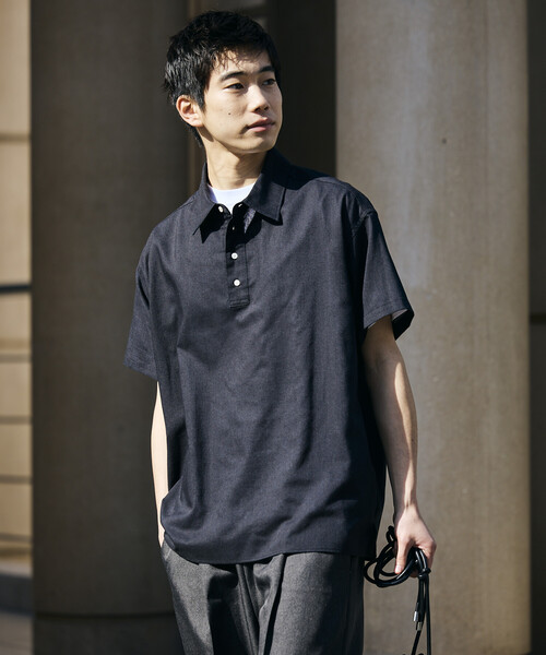 FREAK'S STORE（フリークスストア）の「限定展開 Relax Fit リラックスフィット リネンミックス ポロカラー シャツ（ポロシャツ・メンズ・ベージュ/チャコールグレー/ブラック・SMALL/MEDIUM/LARGE）」の21枚目の写真