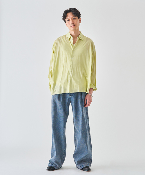 KANEMASA PHIL.(カネマサフィル)の「Kanemasa Phil. (カネマサ フィル) 別注 46ゲージ Artisan L/S Shirts(シャツ/ブラウス・メンズ・アーミー/ラベンダー・LARGE/MEDIUM)」の4枚目の写真