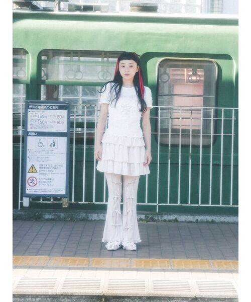 merry jenny（メリージェニー）の「リボンフレアリブパンツ（その他パンツ・レディース・ピンク/グレー/ブラック・FREE）」の6枚目の写真