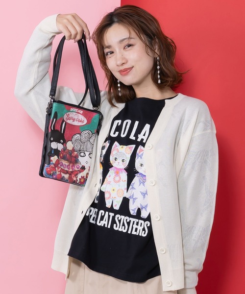 ScoLar(スカラー)の「661434:スカラーちゃんラビルパンケーキ柄ミニショルダー(ショルダーバッグ・レディース・ブラック/ブラウン/ベージュ・FREE)」の2枚目の写真