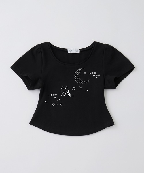 rumnel:(ルムネル)の「ラインストーンアート半袖チビTシャツ / rhinestone art cropped T-shirt(Tシャツ/カットソー・レディース・ブラック/ホワイト・FREE)」の7枚目の写真